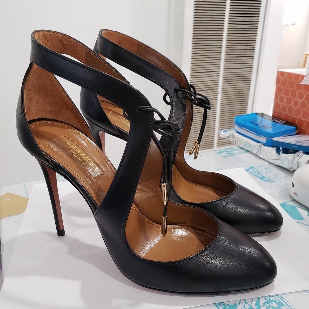 Aquazzura Black Stella 105 Pumps Heels Size 8